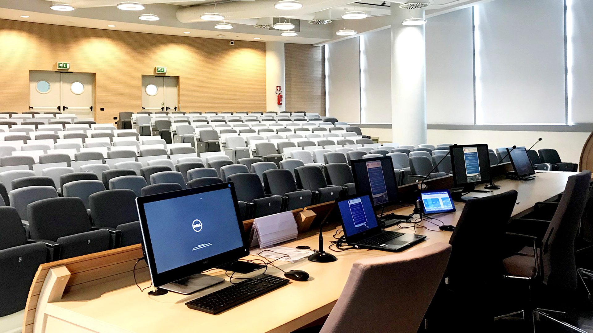 La regia di controllo delle aule multimediali dell'Università di Torino